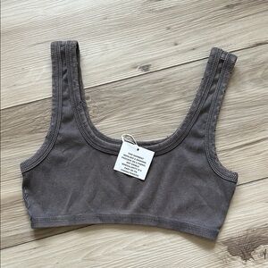 Zara Gray Camisole Seamless Scoop Neck Top